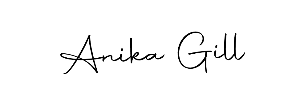 How to make Anika Gill name signature. Use Autography-DOLnW style for creating short signs online. This is the latest handwritten sign. Anika Gill signature style 10 images and pictures png