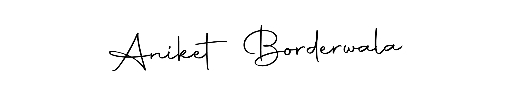 How to make Aniket Borderwala name signature. Use Autography-DOLnW style for creating short signs online. This is the latest handwritten sign. Aniket Borderwala signature style 10 images and pictures png