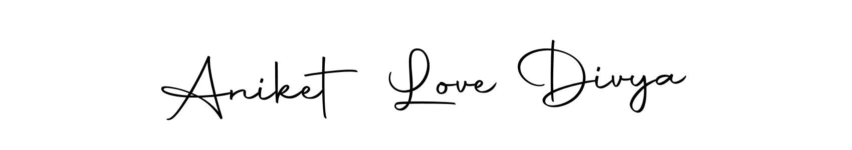 Make a short Aniket Love Divya signature style. Manage your documents anywhere anytime using Autography-DOLnW. Create and add eSignatures, submit forms, share and send files easily. Aniket Love Divya signature style 10 images and pictures png