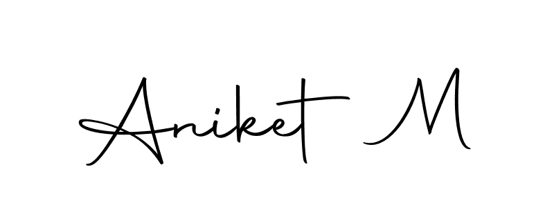 How to make Aniket M signature? Autography-DOLnW is a professional autograph style. Create handwritten signature for Aniket M name. Aniket M signature style 10 images and pictures png