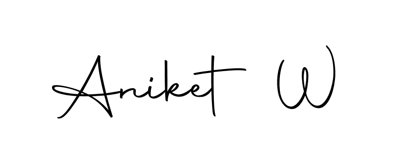 if you are searching for the best signature style for your name Aniket W. so please give up your signature search. here we have designed multiple signature styles  using Autography-DOLnW. Aniket W signature style 10 images and pictures png