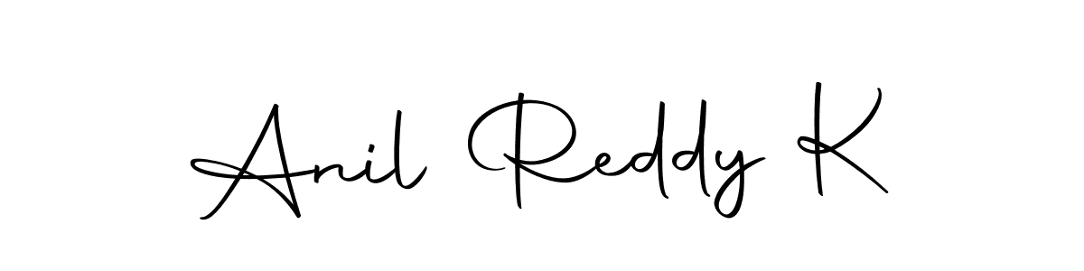 How to make Anil Reddy K name signature. Use Autography-DOLnW style for creating short signs online. This is the latest handwritten sign. Anil Reddy K signature style 10 images and pictures png