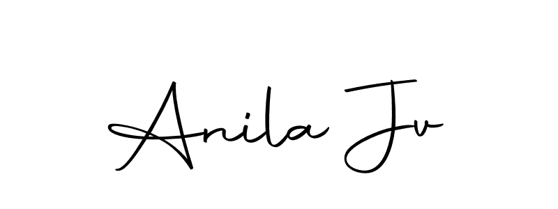 How to make Anila Jv name signature. Use Autography-DOLnW style for creating short signs online. This is the latest handwritten sign. Anila Jv signature style 10 images and pictures png