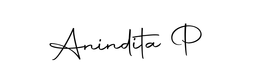 Design your own signature with our free online signature maker. With this signature software, you can create a handwritten (Autography-DOLnW) signature for name Anindita P. Anindita P signature style 10 images and pictures png