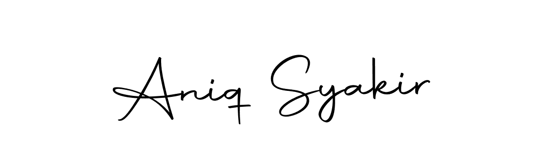 The best way (Autography-DOLnW) to make a short signature is to pick only two or three words in your name. The name Aniq Syakir include a total of six letters. For converting this name. Aniq Syakir signature style 10 images and pictures png