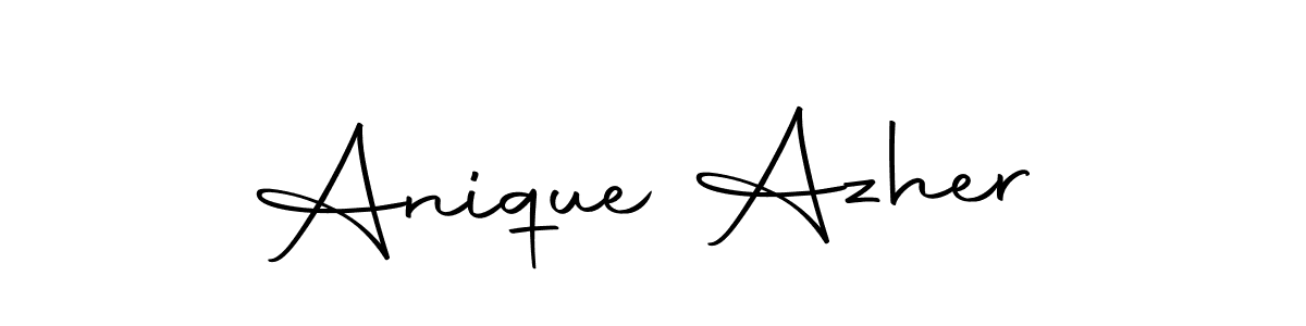 Similarly Autography-DOLnW is the best handwritten signature design. Signature creator online .You can use it as an online autograph creator for name Anique Azher. Anique Azher signature style 10 images and pictures png