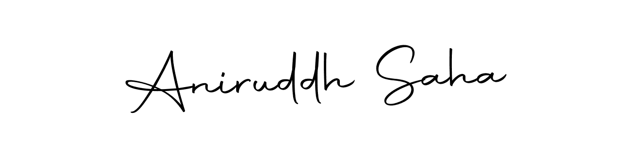How to make Aniruddh Saha name signature. Use Autography-DOLnW style for creating short signs online. This is the latest handwritten sign. Aniruddh Saha signature style 10 images and pictures png