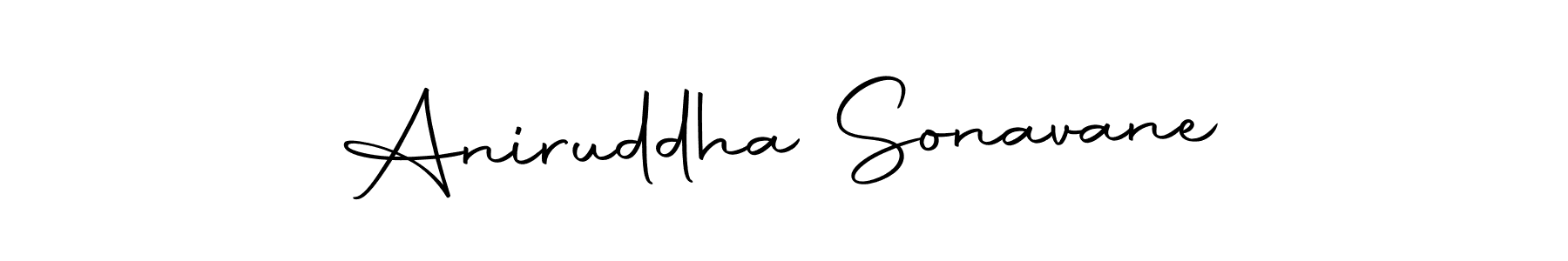 How to make Aniruddha Sonavane name signature. Use Autography-DOLnW style for creating short signs online. This is the latest handwritten sign. Aniruddha Sonavane signature style 10 images and pictures png