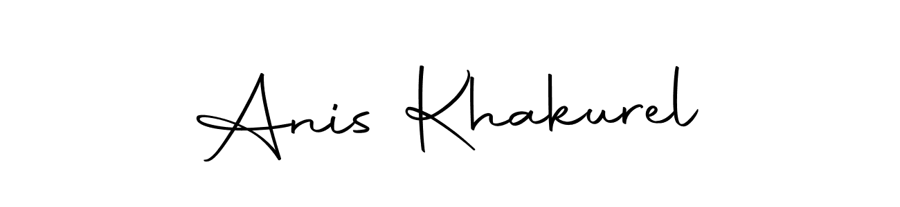 How to make Anis Khakurel name signature. Use Autography-DOLnW style for creating short signs online. This is the latest handwritten sign. Anis Khakurel signature style 10 images and pictures png