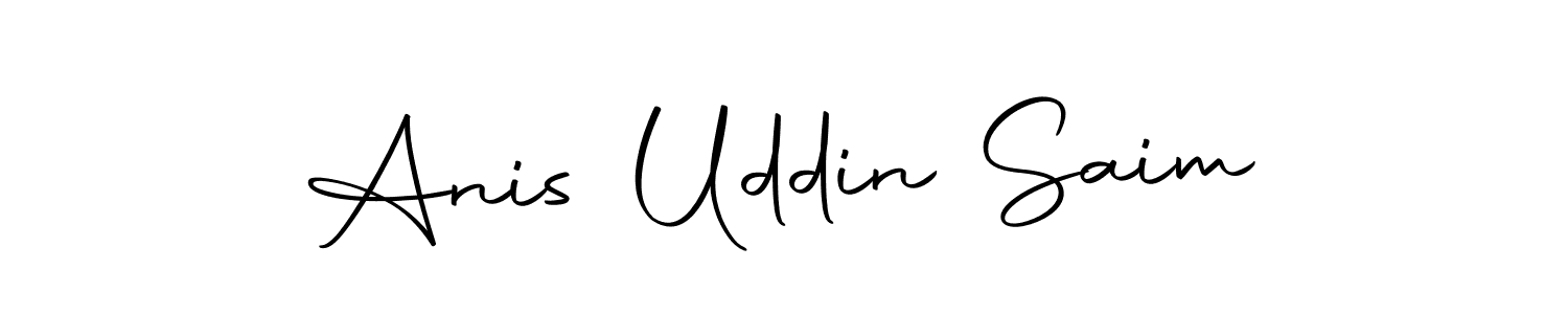 You should practise on your own different ways (Autography-DOLnW) to write your name (Anis Uddin Saim) in signature. don't let someone else do it for you. Anis Uddin Saim signature style 10 images and pictures png