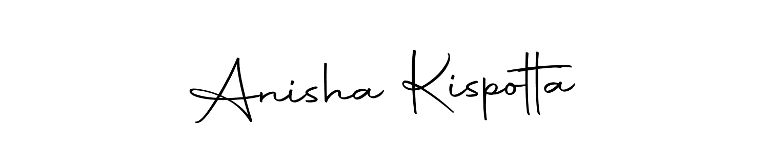 Make a beautiful signature design for name Anisha Kispotta. Use this online signature maker to create a handwritten signature for free. Anisha Kispotta signature style 10 images and pictures png