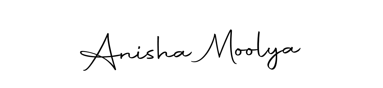 if you are searching for the best signature style for your name Anisha Moolya. so please give up your signature search. here we have designed multiple signature styles  using Autography-DOLnW. Anisha Moolya signature style 10 images and pictures png