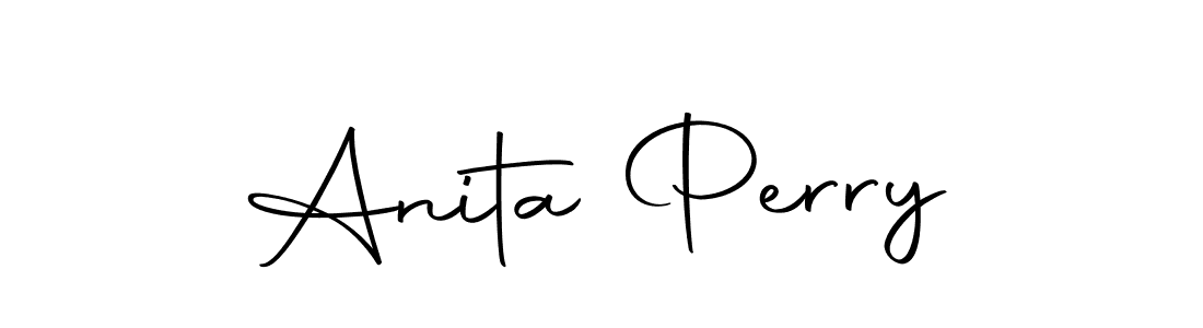 How to make Anita Perry name signature. Use Autography-DOLnW style for creating short signs online. This is the latest handwritten sign. Anita Perry signature style 10 images and pictures png