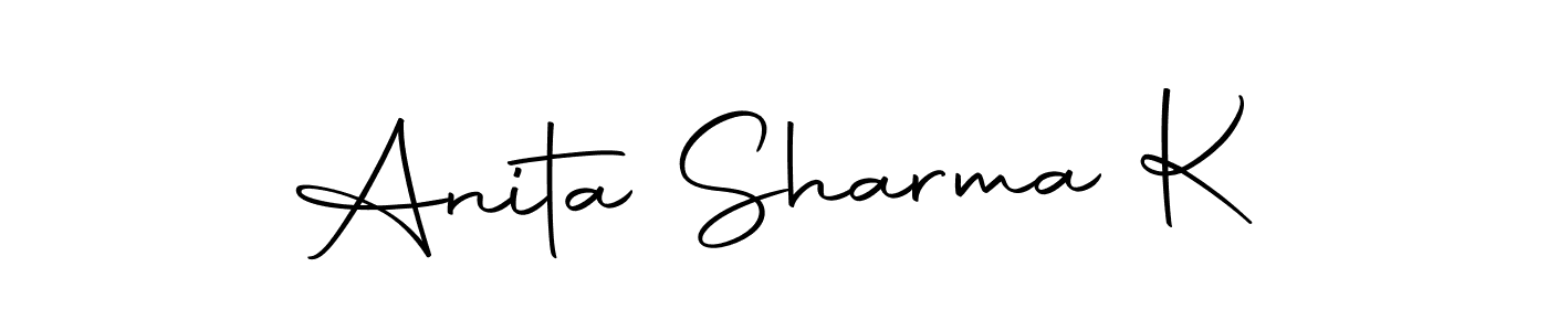You can use this online signature creator to create a handwritten signature for the name Anita Sharma K. This is the best online autograph maker. Anita Sharma K signature style 10 images and pictures png