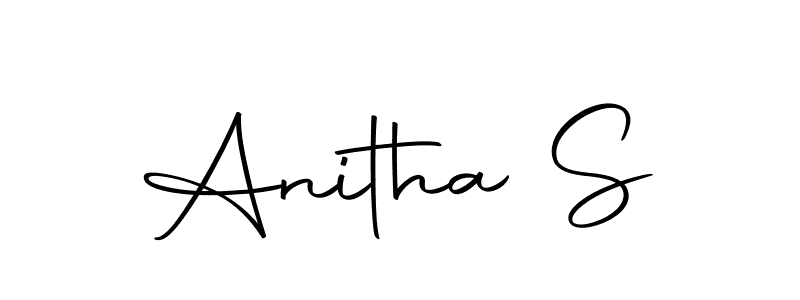 How to make Anitha S name signature. Use Autography-DOLnW style for creating short signs online. This is the latest handwritten sign. Anitha S signature style 10 images and pictures png