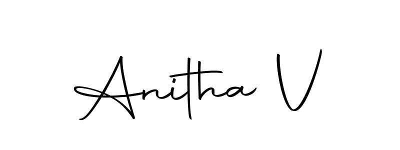 Create a beautiful signature design for name Anitha V. With this signature (Autography-DOLnW) fonts, you can make a handwritten signature for free. Anitha V signature style 10 images and pictures png
