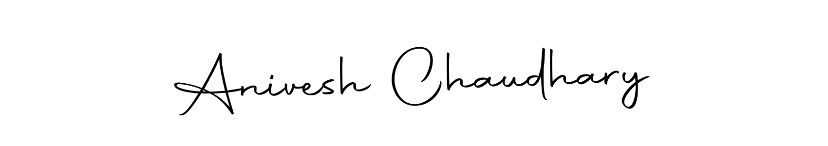 How to make Anivesh Chaudhary name signature. Use Autography-DOLnW style for creating short signs online. This is the latest handwritten sign. Anivesh Chaudhary signature style 10 images and pictures png