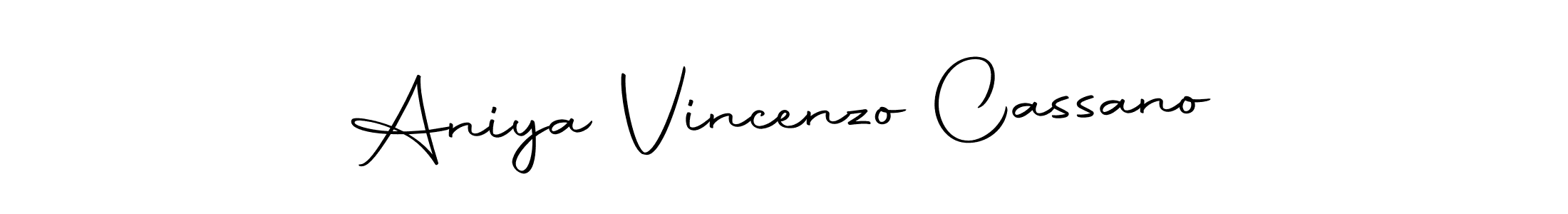 How to make Aniya Vincenzo Cassano name signature. Use Autography-DOLnW style for creating short signs online. This is the latest handwritten sign. Aniya Vincenzo Cassano signature style 10 images and pictures png