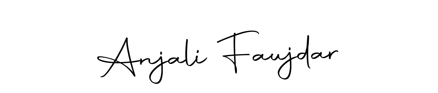 The best way (Autography-DOLnW) to make a short signature is to pick only two or three words in your name. The name Anjali Faujdar include a total of six letters. For converting this name. Anjali Faujdar signature style 10 images and pictures png