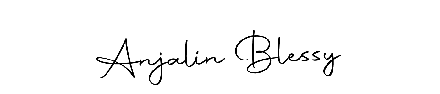 How to make Anjalin Blessy name signature. Use Autography-DOLnW style for creating short signs online. This is the latest handwritten sign. Anjalin Blessy signature style 10 images and pictures png