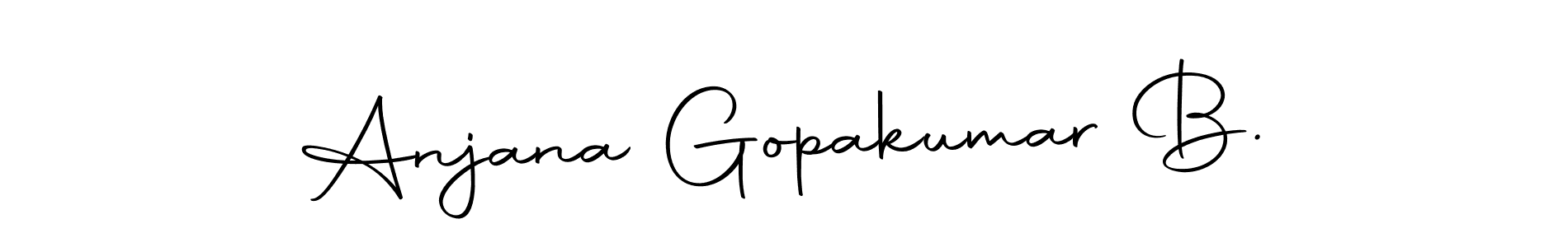 The best way (Autography-DOLnW) to make a short signature is to pick only two or three words in your name. The name Anjana Gopakumar B. include a total of six letters. For converting this name. Anjana Gopakumar B. signature style 10 images and pictures png