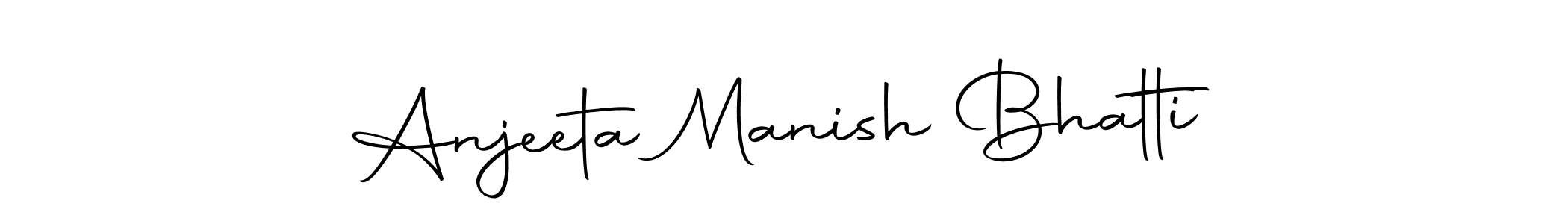 How to make Anjeeta Manish Bhatti name signature. Use Autography-DOLnW style for creating short signs online. This is the latest handwritten sign. Anjeeta Manish Bhatti signature style 10 images and pictures png