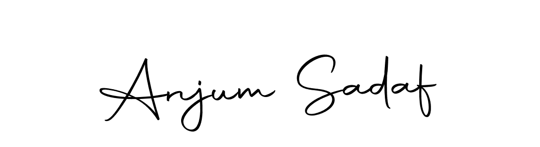 How to make Anjum Sadaf name signature. Use Autography-DOLnW style for creating short signs online. This is the latest handwritten sign. Anjum Sadaf signature style 10 images and pictures png