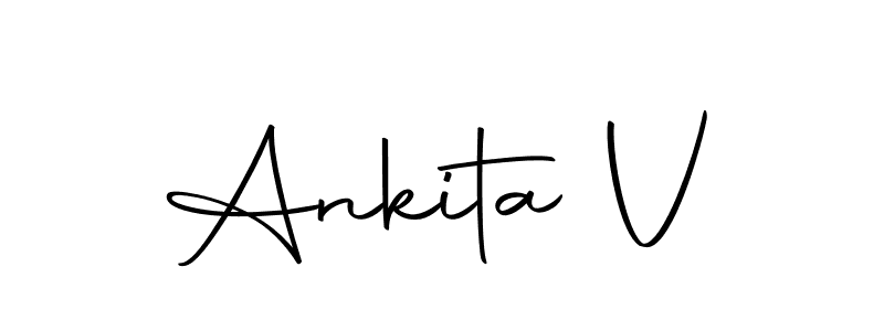 Use a signature maker to create a handwritten signature online. With this signature software, you can design (Autography-DOLnW) your own signature for name Ankita V. Ankita V signature style 10 images and pictures png