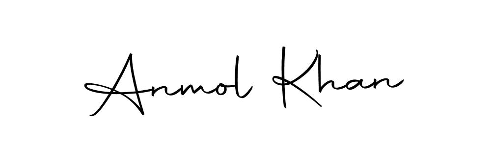 Create a beautiful signature design for name Anmol Khan. With this signature (Autography-DOLnW) fonts, you can make a handwritten signature for free. Anmol Khan signature style 10 images and pictures png