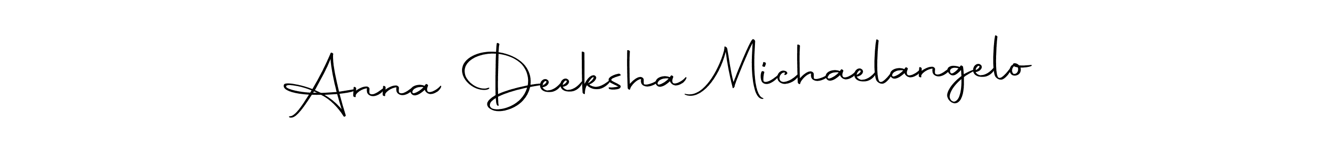 Make a beautiful signature design for name Anna Deeksha Michaelangelo. Use this online signature maker to create a handwritten signature for free. Anna Deeksha Michaelangelo signature style 10 images and pictures png