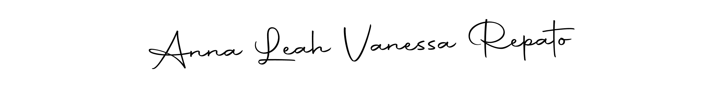 How to make Anna Leah Vanessa Repato name signature. Use Autography-DOLnW style for creating short signs online. This is the latest handwritten sign. Anna Leah Vanessa Repato signature style 10 images and pictures png