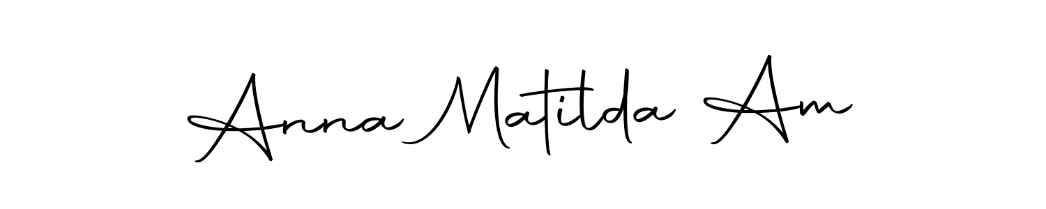 Make a short Anna Matilda Am signature style. Manage your documents anywhere anytime using Autography-DOLnW. Create and add eSignatures, submit forms, share and send files easily. Anna Matilda Am signature style 10 images and pictures png