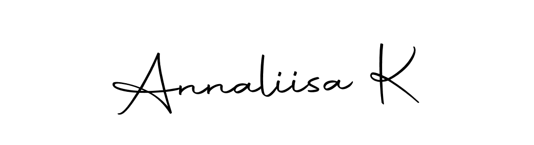 The best way (Autography-DOLnW) to make a short signature is to pick only two or three words in your name. The name Annaliisa K include a total of six letters. For converting this name. Annaliisa K signature style 10 images and pictures png