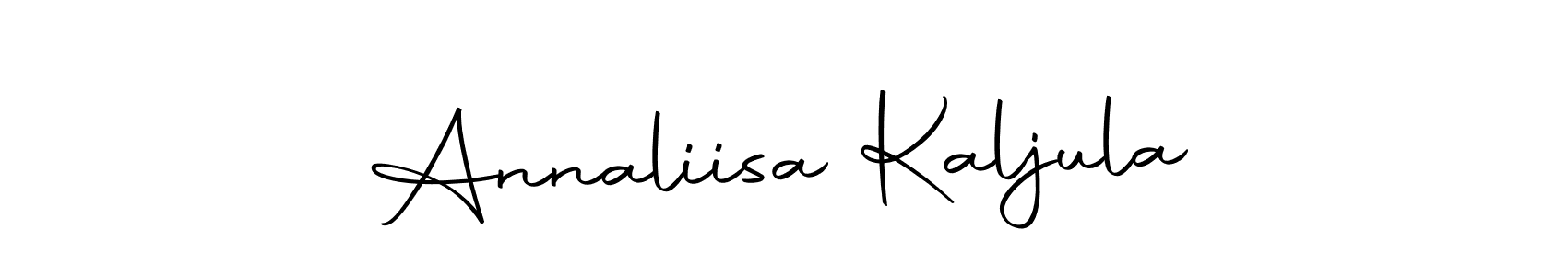 How to make Annaliisa Kaljula name signature. Use Autography-DOLnW style for creating short signs online. This is the latest handwritten sign. Annaliisa Kaljula signature style 10 images and pictures png