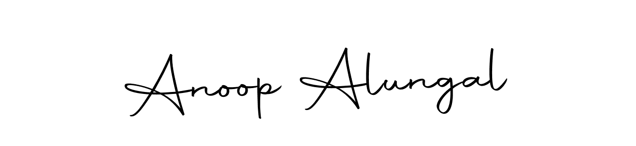 How to make Anoop Alungal name signature. Use Autography-DOLnW style for creating short signs online. This is the latest handwritten sign. Anoop Alungal signature style 10 images and pictures png