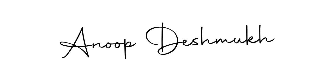 How to make Anoop Deshmukh name signature. Use Autography-DOLnW style for creating short signs online. This is the latest handwritten sign. Anoop Deshmukh signature style 10 images and pictures png
