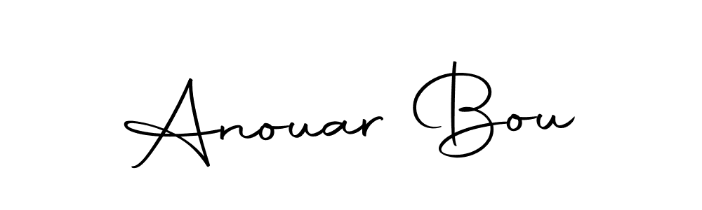 How to make Anouar Bou name signature. Use Autography-DOLnW style for creating short signs online. This is the latest handwritten sign. Anouar Bou signature style 10 images and pictures png