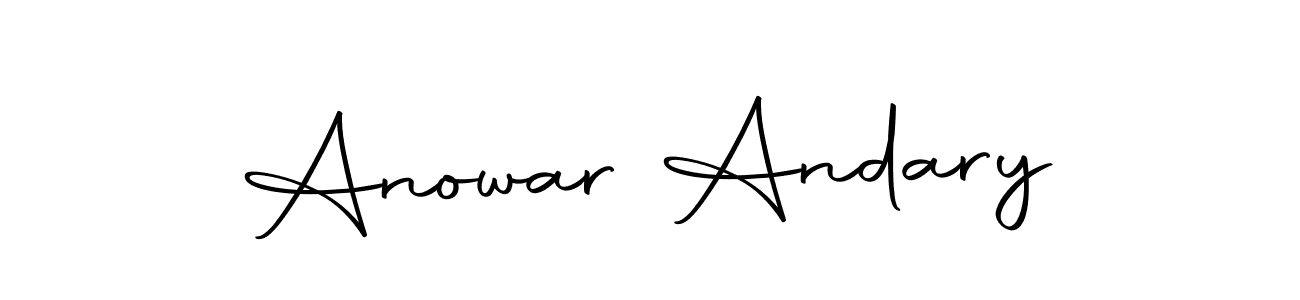 Create a beautiful signature design for name Anowar Andary. With this signature (Autography-DOLnW) fonts, you can make a handwritten signature for free. Anowar Andary signature style 10 images and pictures png