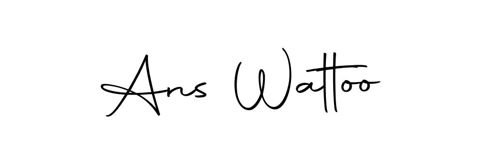 You should practise on your own different ways (Autography-DOLnW) to write your name (Ans Wattoo) in signature. don't let someone else do it for you. Ans Wattoo signature style 10 images and pictures png