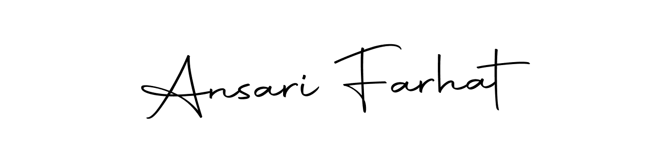 How to make Ansari Farhat name signature. Use Autography-DOLnW style for creating short signs online. This is the latest handwritten sign. Ansari Farhat signature style 10 images and pictures png