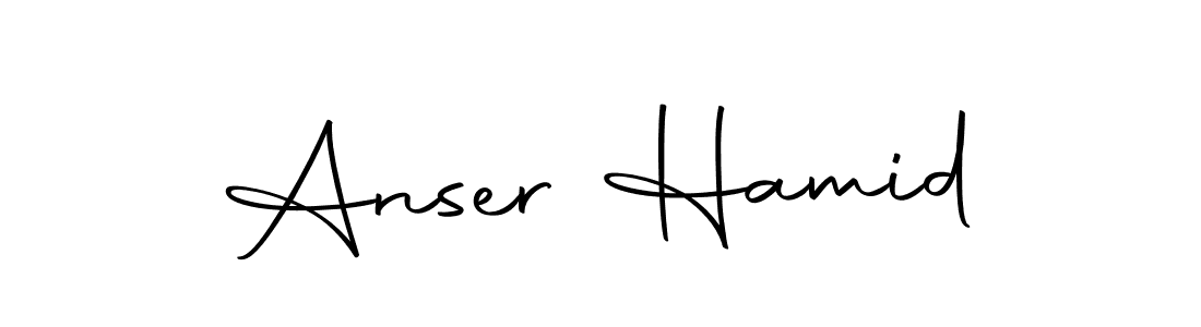 How to make Anser Hamid name signature. Use Autography-DOLnW style for creating short signs online. This is the latest handwritten sign. Anser Hamid signature style 10 images and pictures png