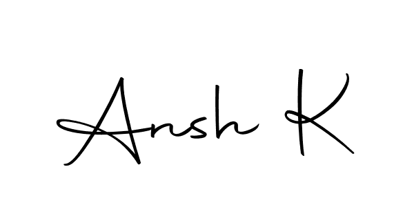 You can use this online signature creator to create a handwritten signature for the name Ansh K. This is the best online autograph maker. Ansh K signature style 10 images and pictures png