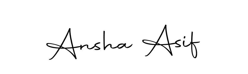 You should practise on your own different ways (Autography-DOLnW) to write your name (Ansha Asif) in signature. don't let someone else do it for you. Ansha Asif signature style 10 images and pictures png