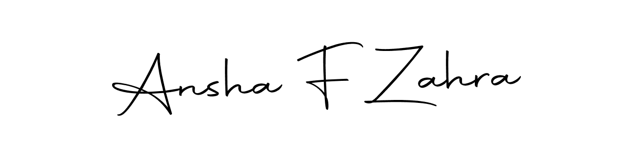 Design your own signature with our free online signature maker. With this signature software, you can create a handwritten (Autography-DOLnW) signature for name Ansha F Zahra. Ansha F Zahra signature style 10 images and pictures png