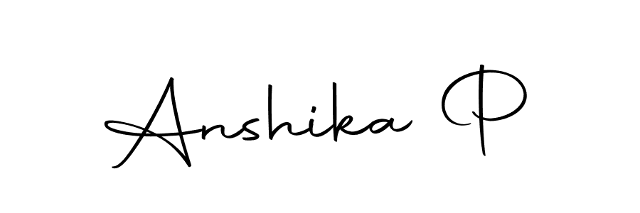 You should practise on your own different ways (Autography-DOLnW) to write your name (Anshika P) in signature. don't let someone else do it for you. Anshika P signature style 10 images and pictures png