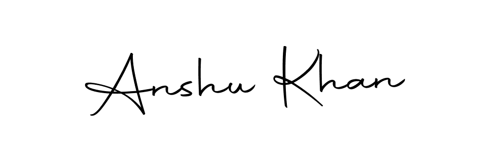 You can use this online signature creator to create a handwritten signature for the name Anshu Khan. This is the best online autograph maker. Anshu Khan signature style 10 images and pictures png