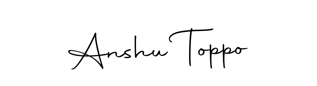 Create a beautiful signature design for name Anshu Toppo. With this signature (Autography-DOLnW) fonts, you can make a handwritten signature for free. Anshu Toppo signature style 10 images and pictures png