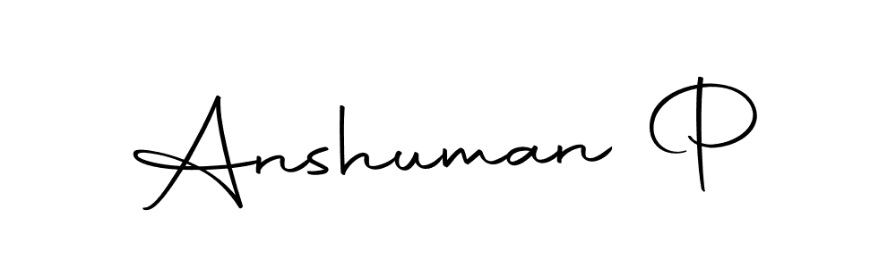 Create a beautiful signature design for name Anshuman P. With this signature (Autography-DOLnW) fonts, you can make a handwritten signature for free. Anshuman P signature style 10 images and pictures png