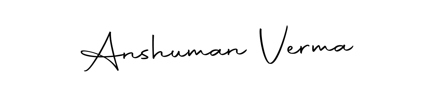 Create a beautiful signature design for name Anshuman Verma. With this signature (Autography-DOLnW) fonts, you can make a handwritten signature for free. Anshuman Verma signature style 10 images and pictures png