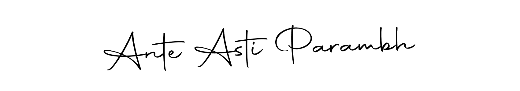 How to make Ante Asti Parambh name signature. Use Autography-DOLnW style for creating short signs online. This is the latest handwritten sign. Ante Asti Parambh signature style 10 images and pictures png